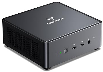 MINISFORUM DeskMini AMD Ryzen 9 7940HS up to 5.2 GHz 64 GB DDR5 1TB SSD, AMD Radeon 780M, 4x USB3.2, 2x USB4 & 2xHDMI 2.1,2x PCIe4.0, Wi-Fi 6E/BT5.3