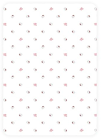 Hello Kitty Offizielles Spannbettlaken für Doppelbetten | Design „Sleepover“ | Mit Hello Kitty-Motiv | Entworfen für Doppelbetten | Weiches Polyester mit elastischem Rand, White