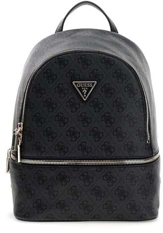GUESS Rucksack Follie Travel Small Backpack Coal Logo dunkelgrau