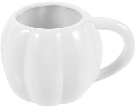 TOYANDONA Mug Citrouille en Céramique Blanc 500 Ml, Tasse à Boisson Halloween Originale, Mug à Café Multifonction pour Décoration et Usage Quotidien
