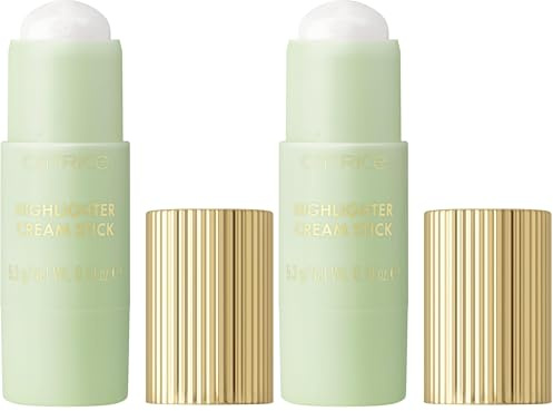 Catrice PISTACHIO CREAM DELIGHT Highlighter Cream Stick, Nr. C01, Gold, aufhellend, sofortiges Ergebnis, weichzeichnend, vegan, ölfrei, ohne Parabene, ohne Mikroplastikpartikel, 2er Pack (5.3g)