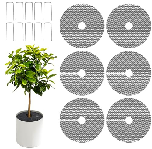 Bekeify Plant Pot Grid 40 CM Flower Pot Soil Protector Cover Mesh 6 Pcs