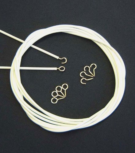 Net Curtain Wire. 15 Metre Length. Includes 26 Eyes 26 Hooks.