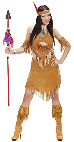 W WIDMANN MILANO Party Fashion - Kostüm Indianerin, Wildleder Optik, Wilder Westen Verkleidung Damen
