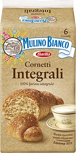 Mulino Bianco Cornetti Integrali per la Colazione e Snack Dolce per la Merenda - 6 Cornetti