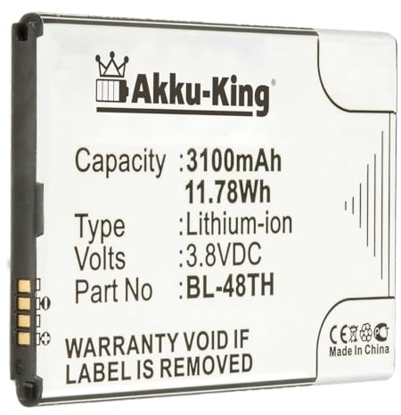 Akku-King Akku kompatibel mit LG BL-48TH - Li-Ion 3100mAh - für Optimus G Pro E986, G Pro Lite Dual D686, D682