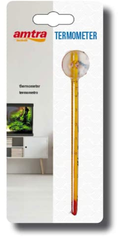Amtra Slim Termómetro de Acuario de Cristal, con Ventosa, Flotante, Preciso y Rápido