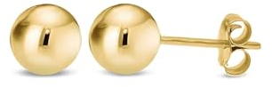 KEZEF Rund-Ohrstecker 3-9 mm | 585er Gold-Filled | Medizinische Ohrstecker für Damen, Herren & Mädchen | Trendiger Schmuck