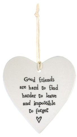 Cuore da appendere in ceramica - Good Friends are Hard to Find 2049 by East of India