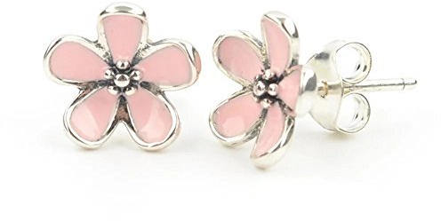 Stonebeads Clous d'oreilles Fleurs de Cerisier Roses - argent 925/1000e