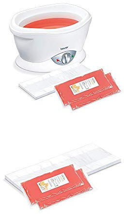 Beurer MP 70 Bain de paraffine - Bain de cire électrique avec Cire de Paraffine Parfumée et Films en Plastique inclus pour une Peau des Mains et des Pieds Hydratée & Kit de remplacement paraffine