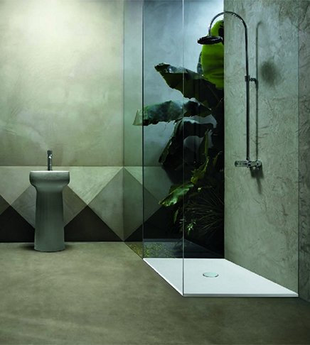 Receveur de douche 80 x 100 rectangulaire en céramique blanche Uniko bleue