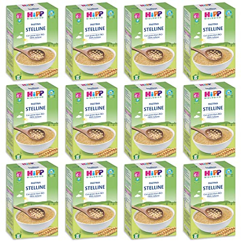 HiPP - Pastina Bio, Stelline, 12 Confezioni da 320 g