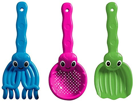 BEST SPORTING Kindersandspielzeug Octopus (Set) I Schaufel, Harke und Sieb I Octopus-Design I Sandspielzeug Set für Kinder und Kleinkinder I Strandspielzeug