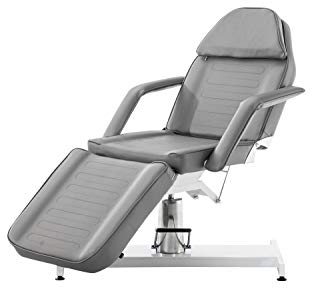 CLP Hydraulische Kosmetik-Liege I Drehbare Massage-Liege Mit Kunstleder-Bezug, Farbe:grau