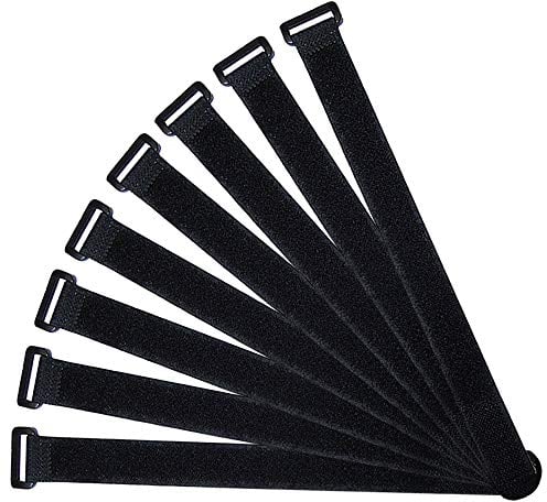 QitinDasen 20 Piezas 40 X 2 cm Nailon Cables Bridas, Correas de Cable Reutilizables, Tiras de Cable Ajustables, Ataduras de Cable Multiusos con Gancho y Bucle (Negro)