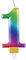 Metallic Rainbow Number 1 Birthday Candle - Vibrant 3D Topper for Cakes & Desserts - Perfect for Kids' & Adults' Parties - 1 Pc