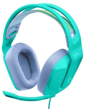 Logitech G335 Wired Gaming Headset, with Flip to Mute Microphone, 3.5mm Audio Jack, Memory Foam Earpads, Lightweight - Mint