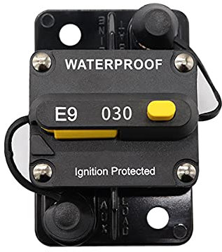 ihreesy Réinitialiser le Disjoncteur, DC 12V-42V Interrupteur de Réinitialisation du Porte-fusible Porte-fusible de Circuit Etanche 90A