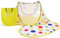 STLOVe Lettino da Campeggio Tenda da Sole Pop Up Tent Zanzariera per Culle Cappottina Regolabile Materasso(Anti-perdite) Facile da Montare Pieghevole Portatile da Interno e Esterno giallo rosa