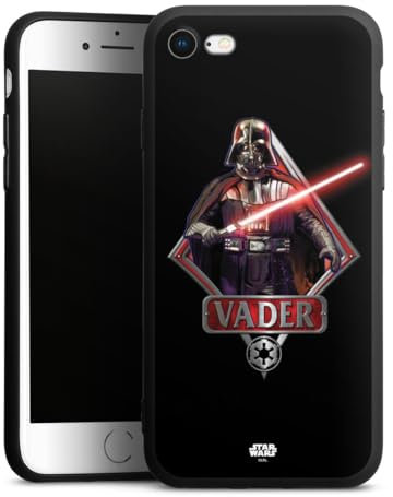 Cover in silicone premium compatibile con Apple iPhone 7 custodia del telefono cellulare nero cover Star Wars Darth Vader Spada