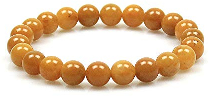MJDCB Bracelet Jade Jaune Naturelle 8mm Perle Pierre de Protection Puissante