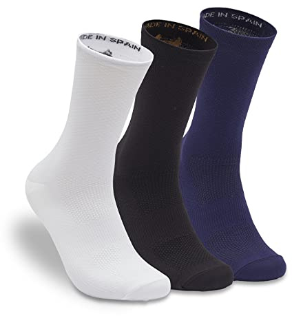 Topactive Calcetines de Ciclismo Altos Transpirables, Running, Calcetines Trail Running, Gimnasio, Trekking (Pack de 3)
