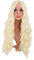 MapofBeauty 28 Zoll/70 cm Länge Wavy Synthetische Faser Lockige Haarfasern Ersatz Perücke für Partys Cosplay Täglich Perücke (Hell Gold)