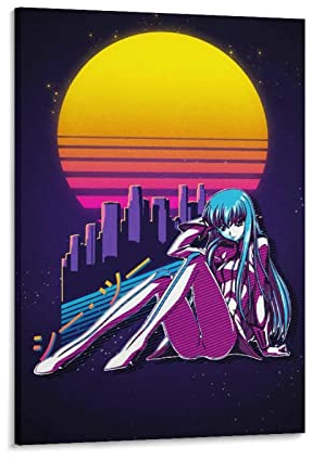 Code Geass Anime Poster Neon Cc Poster Dekorative Malerei Leinwand Wandkunst Wohnzimmer Poster Schlafzimmer Gemälde 30 x 45 cm