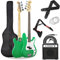 3rd Avenue Full Size 4/4 Electric Bass Guitar Beginner Pack Kit with 15W Amplifier, Bag, Cable, Strap, Stand and Spare Strings – Green