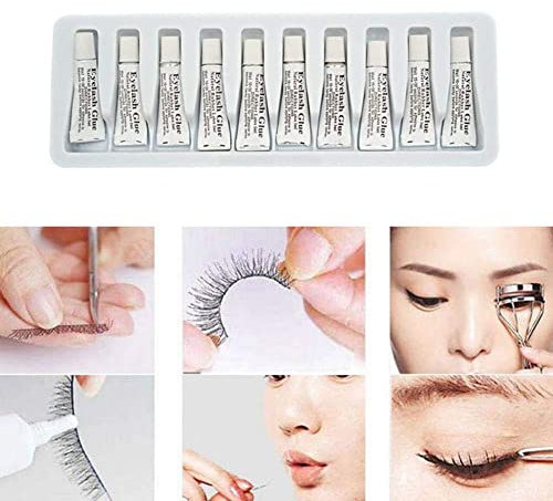 10pcs Mini Eyelash Glue Clear Waterproof False Eyelash Adhesive Individual Glue For Lash Extension Cosmetic Tool Eye Lash Glue