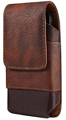 ANPNELEC Oxford Gürteltasche Hülle mit Gürtelclip Halfter Holster Sport Gürtel Clip Hülle für iPhone 6/7 /8, iPhone 12 Mini, iPhone 13 Mini, Braun