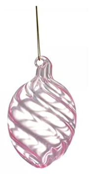 GreenGate Egg Ornament Hanging Swirl Wide Pale pink