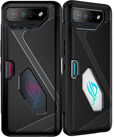 GIOPUEY Hülle Kompatibel mit Asus ROG Phone 7, TPU-Material Weich Ultradünn Case Cover, Slim Fit Wärmeableitung Handyhülle [Abriebfest] [rutschfest] - Schwarz