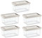 astor24 PREMIUM Aufbewahrungsboxen mit Deckel - lebensmittelecht - sicherer Verschlussclip - transparent - Robuste Qualität - XXL Set für Büro, Kinderzimmer, Küche & Werkstatt (5er Set 5 Liter)