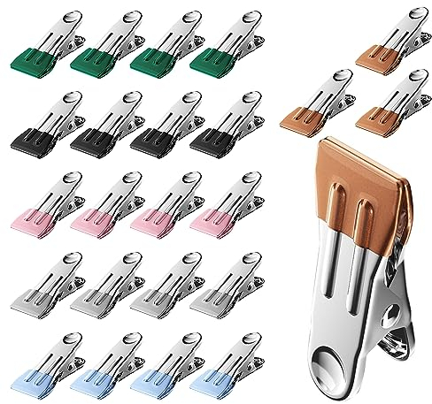 24 Pcs Stainless Steel Clothes Pegs Strong, Laundry Pegs, Clothes Line Pegs, Metal Clothes Storm Pegs, Heavy Duty Clothesline Pegs, Multipurpose Clothespins for Clothes, Jeans, Socks, Towel, Photos