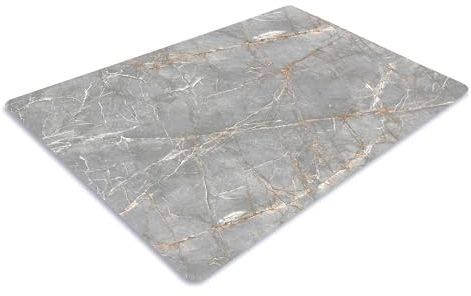 Pagnanno. Chopping Board-Catering Cutting Set-Kitchen Board-Glass Worktop Savers-Sink Chopping Board-Large-Worktop Protectors Heat Resistant-Marble Effect Grey (Design 13, 30 x 20 cm (Pack of 1))