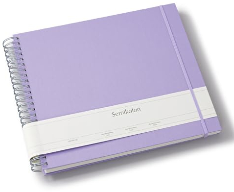 Semikolon 369977 Spiral Album Maxi Mucho - 34,5x30 cm - Fotoalbum, 90 Seiten cremeweiß, Fotobuch, lilac silk lila