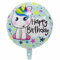 Folienballon Happy Birthday, Rund 45 cm, Einhorn-Design, Bunt Blau, Perfekt für Kindergeburtstage, Partys, Dekorationen, Feiern, Überraschungen, Geschenke, Einzigartiges und Attraktives Design
