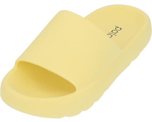 Palado Badeschuhe Damen Tabbris - modische Sandalen - bequeme Pantoletten für Spa, Strand oder Zuhause YELLOW UK6 - EU39