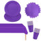53PCS Papiergeschirr Lila Papier Geschirr Set Party Weihnachts Party Geschirr Set, Lila Tischdecke Rechteckig,Pappteller,Servietten,Pappbecher für Geburtstag,Hochzeiten,Weihnachten Dekoration