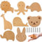 LOEPENLE Lot de 8 poignées de tiroir en bois avec motifs d'animaux, boutons en bois pour armoire, boutons de commode décoratifs en bois avec vis, bouton pour armoires