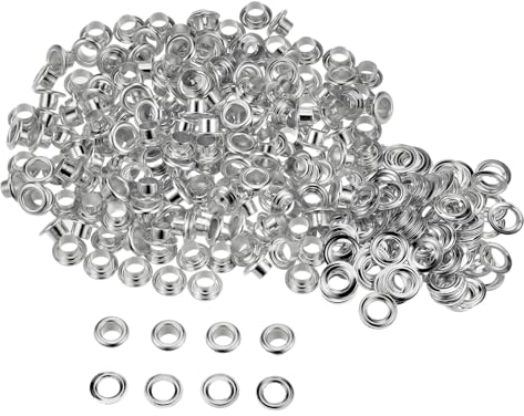 QUARKZMAN 300 Set Kit Occhielli in Metallo 4,5mm 3/16 Foro Occhielli per Teloni Occhiello con Rondelle per Scarpe Vestiti Cintura Etichetta Borsa Tessuto Pelle Progetto, Tonalità Argento
