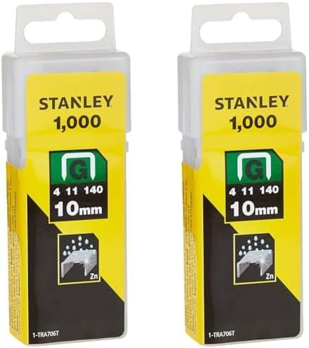Stanley 1-TRA706T Type G Staples, Silver, 10 mm, Set of 1000 Piece (Pack of 2)