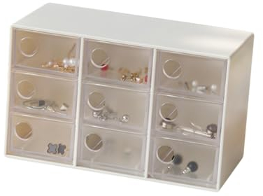 BUGUUYO Accessoires De Bar Se Maquiller Récipient à Soupe Micro-ondable Organisateur De Stockage De Bijoux Cas De Stockage De Bijoux Tiroir Mini Boîte à Bijoux Bureau Blanche