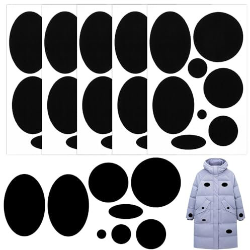 5 sheets/40pcs Down Jacket Repair Patches Self-adhesive Waterproof Repair Patches Fabric Repair Patches for Jacket Clothes Tent Sleeping Bag Repair
