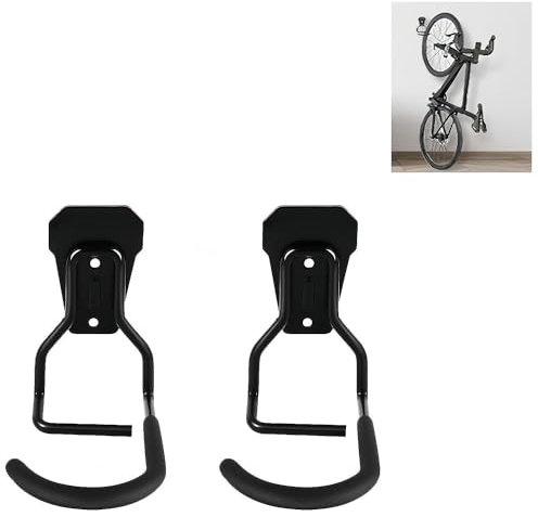 2 Pezzi Supporto da Parete per Bici, Supporto da parete per bici, Bicicletta ganci di montaggio a parete, Ganci Garage, Ganci da Metallo Ganci, supporto verticale, per Appendere Bici Resistente