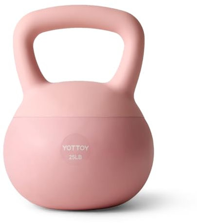 YOTTOY Kettlebell souple, kettlebell antidérapant pour entraînements à domicile, ensemble de kettlebells résistance et sécurité garanties (11,3 kg, rose)