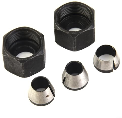 Mandrino a pinza per fresatrice, 5 pezzi, mandrino per fresatrice per lavorazione del legno, strumento per incisione, tagliare, 6 mm, 6,35 mm, 8 mm