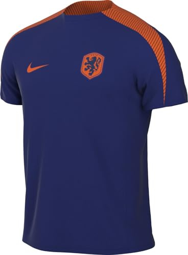 Nike Top Netherlands Men's Dri-Fit Strike Short-Sleeve Top K, Deep Royal Blue/Safety Orange, FJ2925-455, M